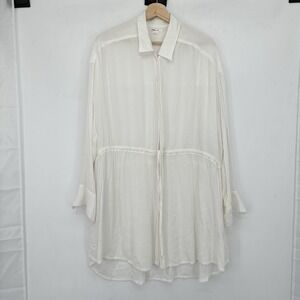 O'Neill Ivory Swim Cover-Up Shirt Dress S Button Front Lightweight Resort Beach